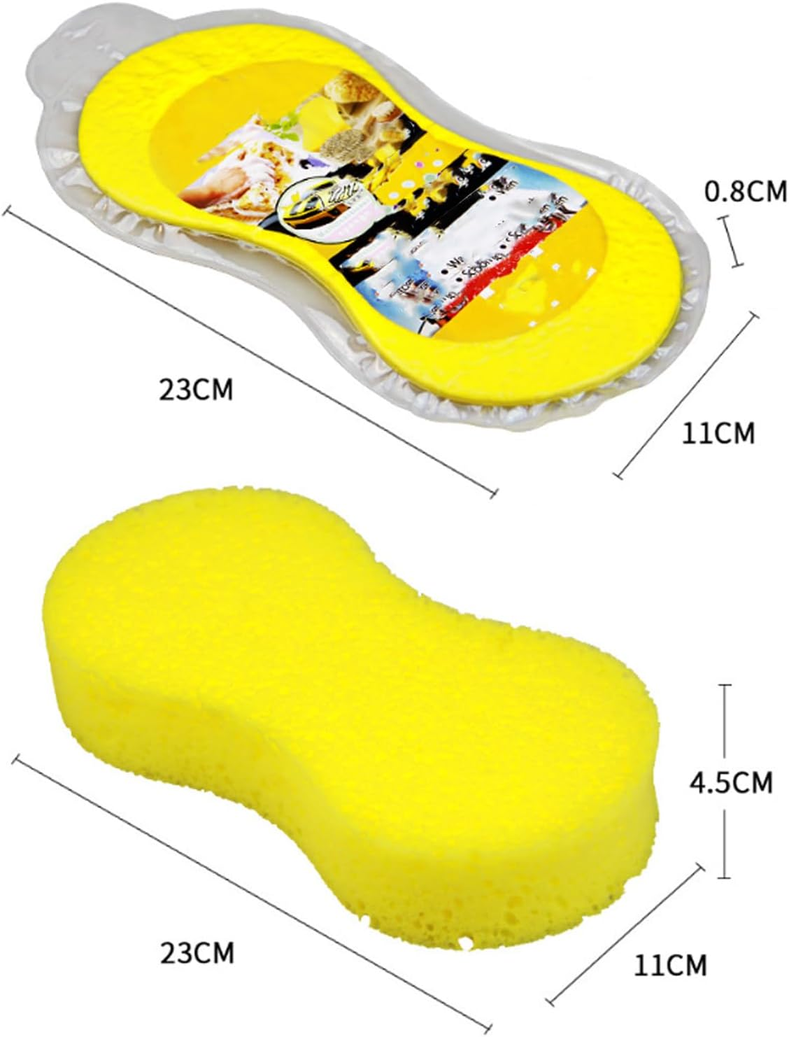 4PCS Large Car Wash Sponge, 8-Shaped Super Absorbent Sponges for Auto Cleaning, Non-Scratch Reusable Sponges for Car, Truck and Boat Washing, Random Colours, Compressed Packaging image number 1