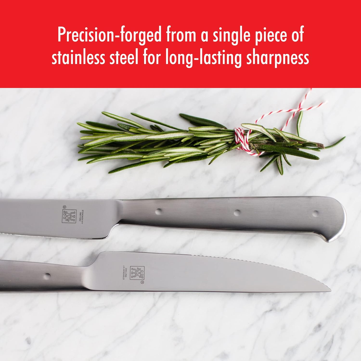 ZWILLING Porterhouse Razor-Sharp Steak Knife Set of 8 with Black Presentation Case, Gift Set, Silver image number 1