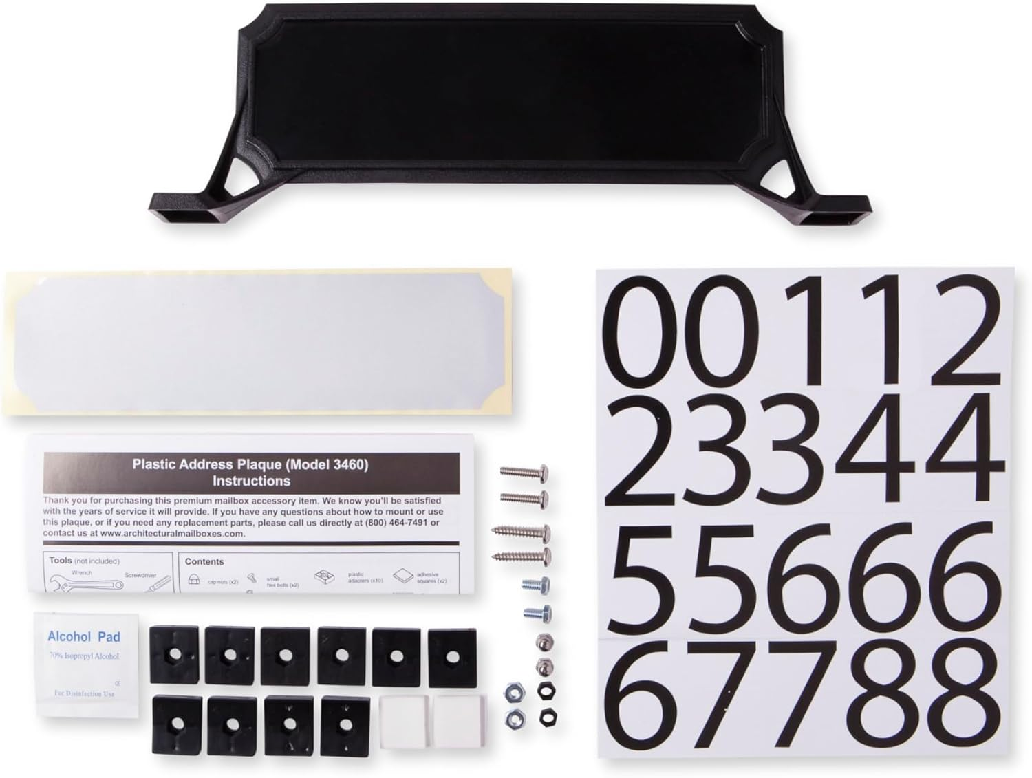 Architectural Mailboxes 3460B Manhattan Address Plaque, Small, Black image number 5