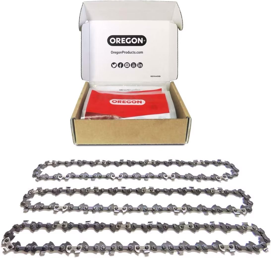 Oregon Chainsaw Chains, T62 3/8" Low Profile Pitch, .050" (1.3 Mm) Gauge VXL Semi Chisel Replacement Chainsaw Chains for 18-Inch Bar, 62 Drive Links, Fits Husqvarna, Craftsman (T62X3), Gray, 3-Pack image number 3