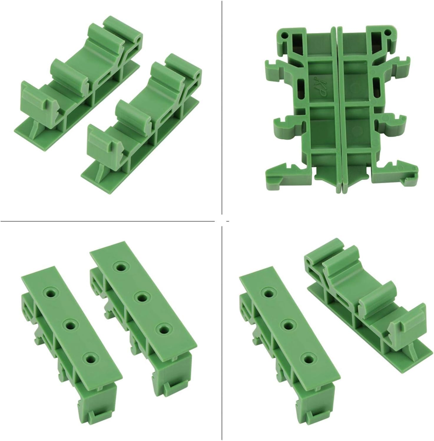 Joyzan Din Rail Bracket, Mounting Adapter Circuit Board Bracket PCB Holder Secure Hold C45 Carrier Clip Slotted Terminal Stopper Blocks for Electronic Switching Devices Breaker Relay Electrical image number 6