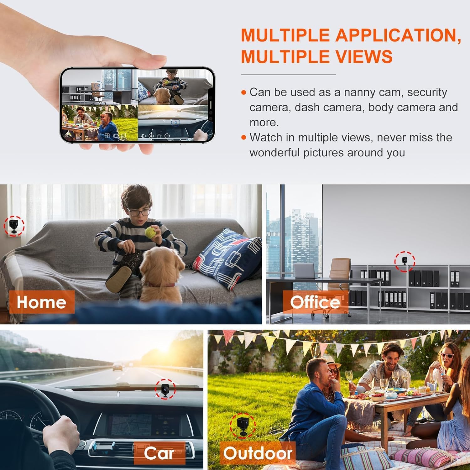 Mini Security Camera Wifi or No Wifi Optional, UCOCARE 4K Spy Camera with 32GB Memory Card, Cameras for Home Security, 150&deg; Wide-Angle, Night Vision, Motion Detection,For Indoor Outdoor (Matte Black)