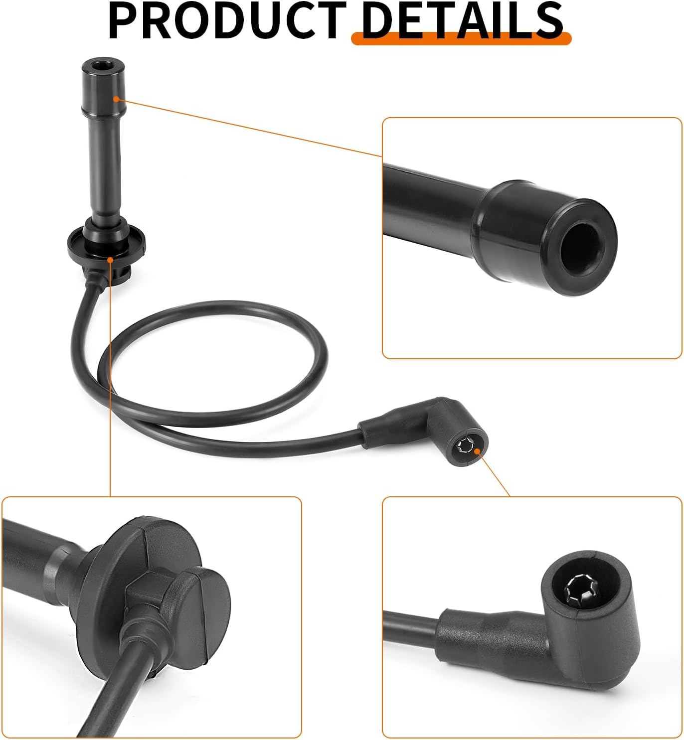 Spark Plug Cap & Wire for Kawasaki KAF820 KAT820 Mule PRO-FX PRO-FXR PRO-FXT 2015-2023 21150-0013 image number 4