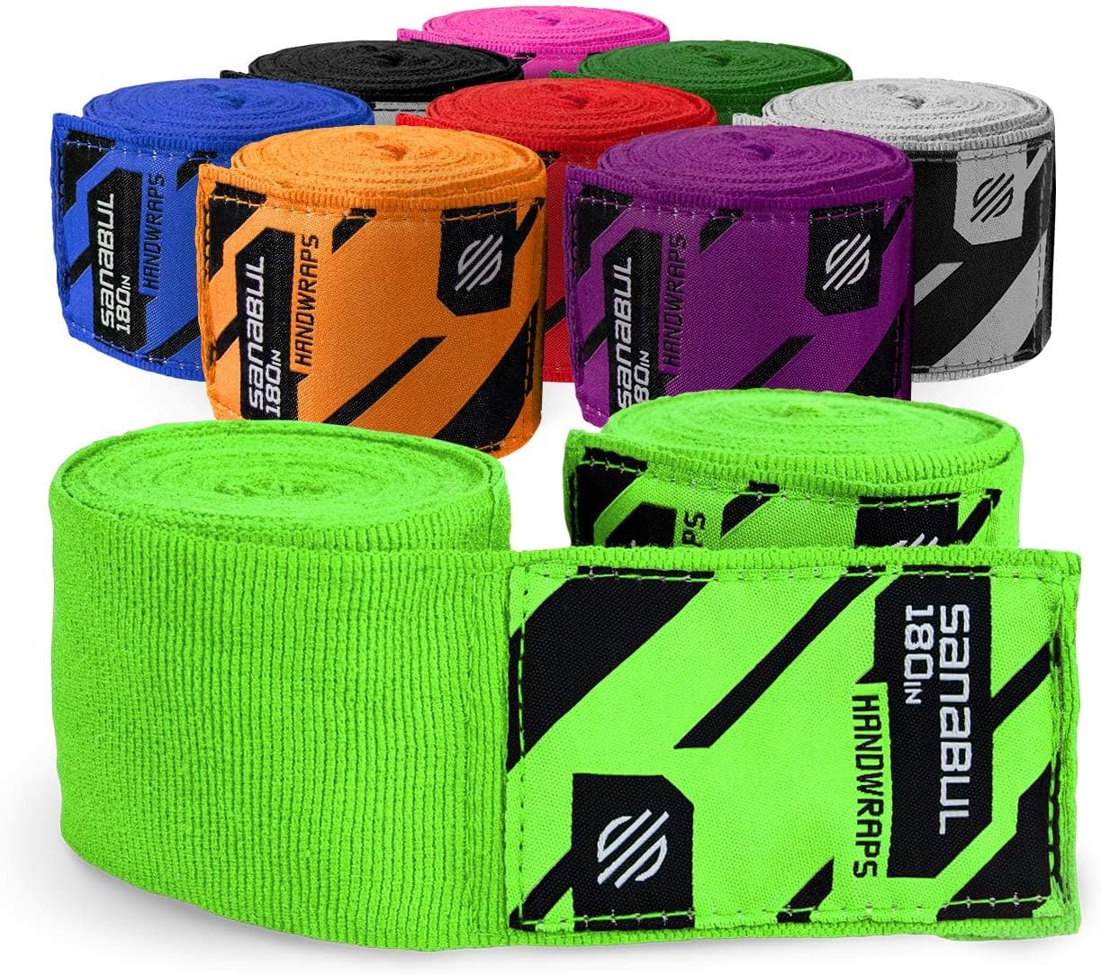 Sanabul Elastic Professional 180 Inch Handwraps for Boxing Kickboxing Muay Thai MMA