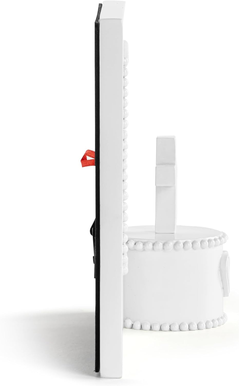 DEMDACO Musical Frames Collection God Bless Baby White Beaded 8 X 7 Resin Keepsake Baby Picture Frame with Cross & Trinket Box &ndash; Christening, Newborn, or Memorial Gift, Holds 4X6 Photo