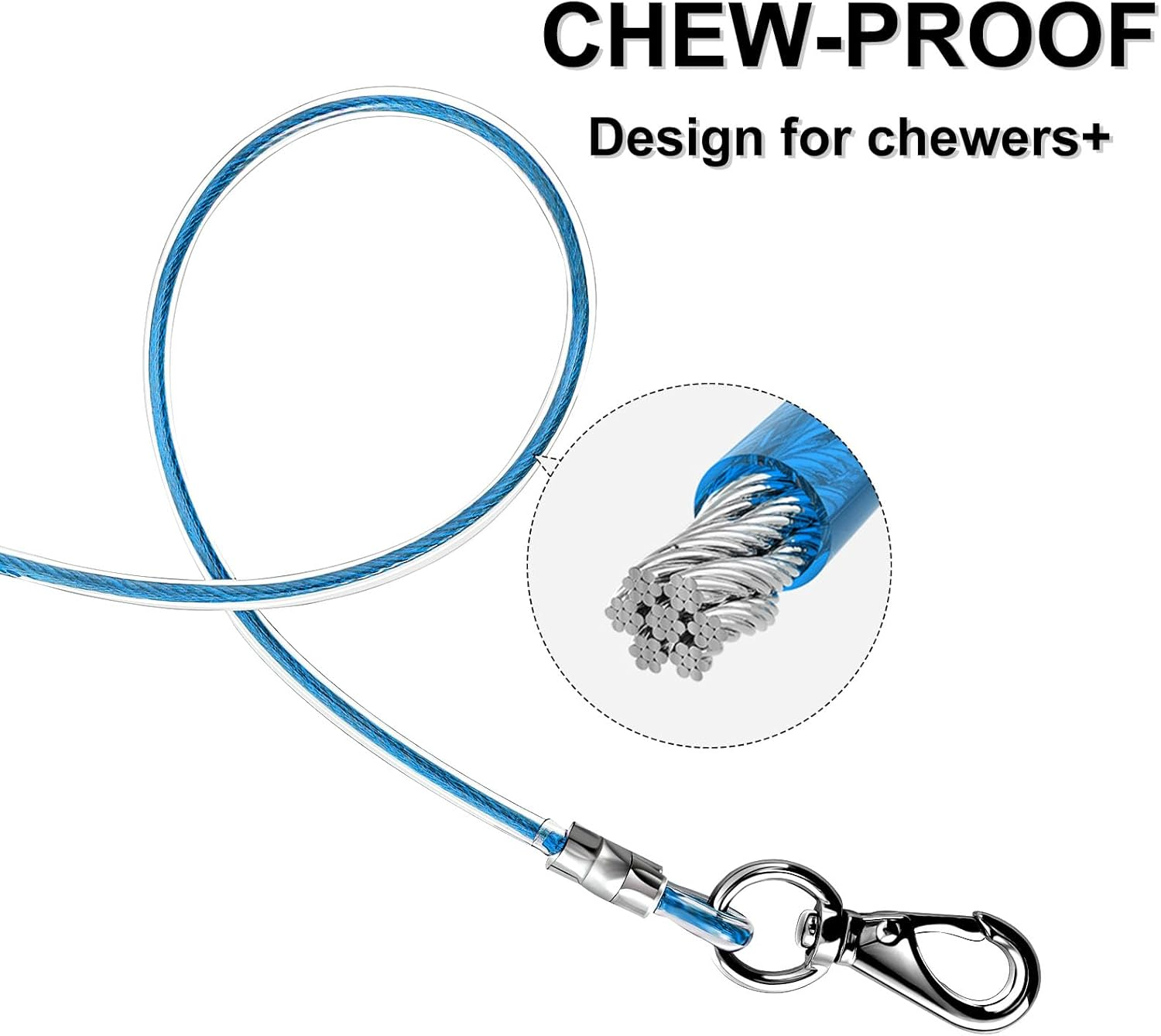 Voopet Chew-Proof Dog Leash Extension Works with Any Leash & Collar & Harness - Super Strong and Durable Non-Tangle Connect Leash (Multiple Leashes Are Used for Multiple Dogs) image number 2