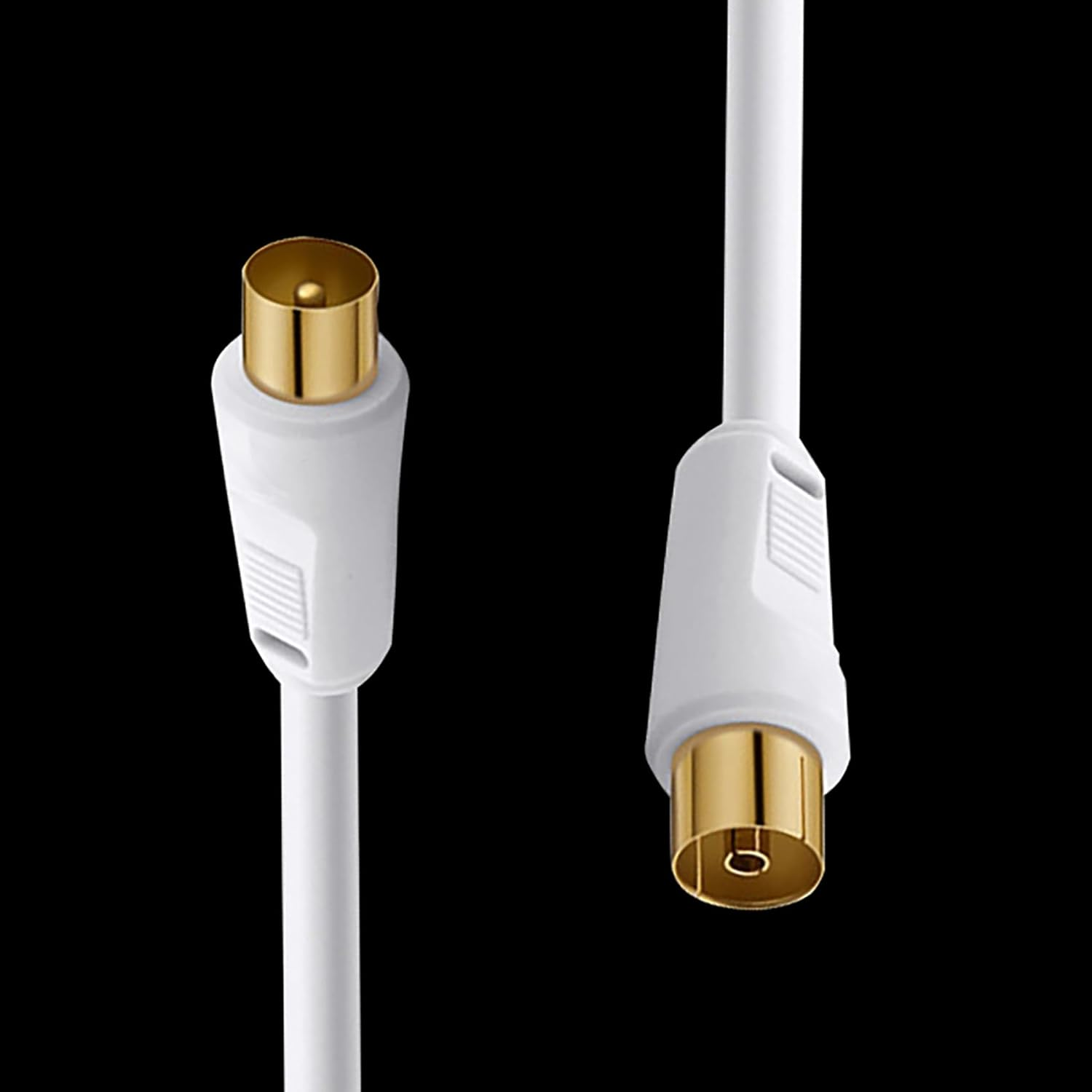 Tunghey TV Aerial Ariel Cable Coaxial Extension Lead Freesat Recorder Male to Female Plug for TV DVD VCR Sky Virgin, Tivo, TV Box, Satellite Antenna Splitter White (5M) image number 3