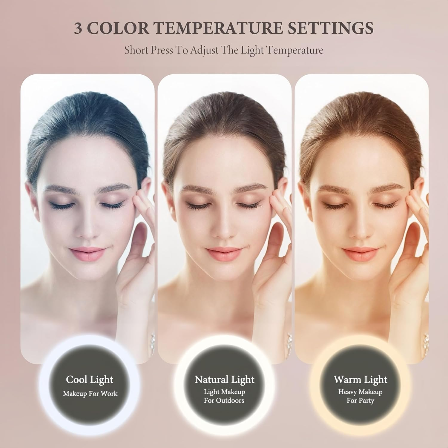 Longfng Makeup Bag with LED Light and Mirror, Large Capacity Travel Makeup Organizer, 3 Adjustable Brightness, Waterproof Portable Toiletry Bag for Women image number 4