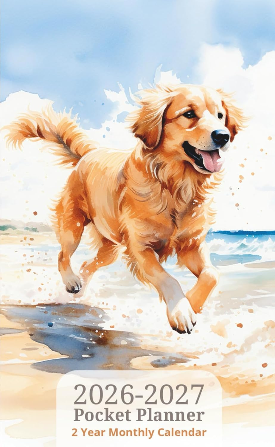 2026-2027 Pocket Planner: JW 2 Year Monthly Calendar, Golden Retriever, JW Baptism Gift Idea