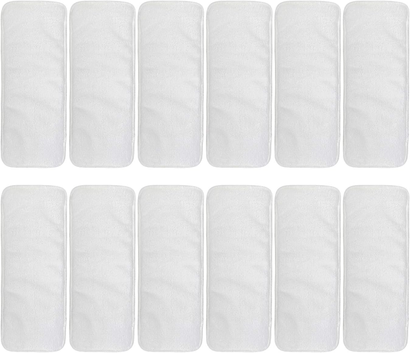 ALVABABY 12Pcs Microfiber Inserts,Soft Cloth Diaper Liner,3-Layer Absorbent Inserts,Reusable Liners for Baby Cloth Diapers 12T-AU