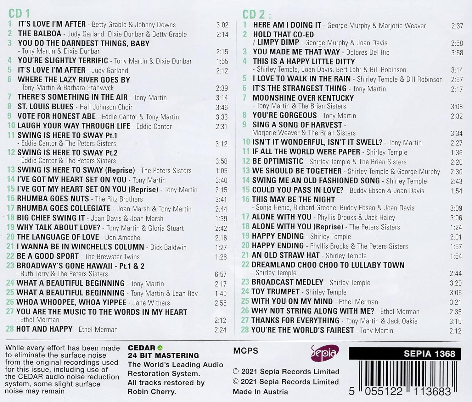 The 20Th Century Fox Years Volume 1 (1936-1938)