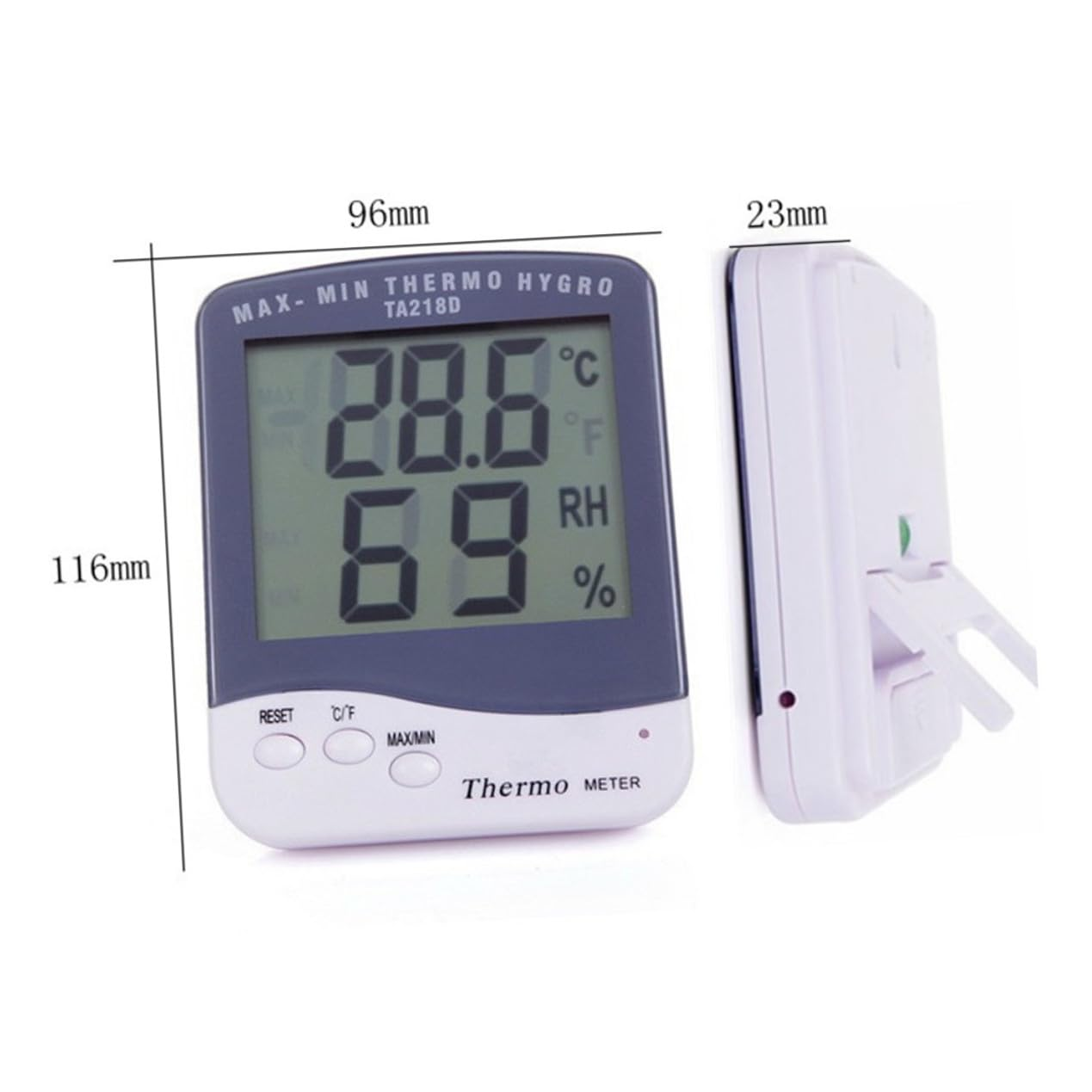 Outanaya Digital Indoor Humidity and Temperature Large LCD Display Hygrometer Thermometer C with Max Memory Easy Operation Portable Moisture Gauge without Battery White image number 1