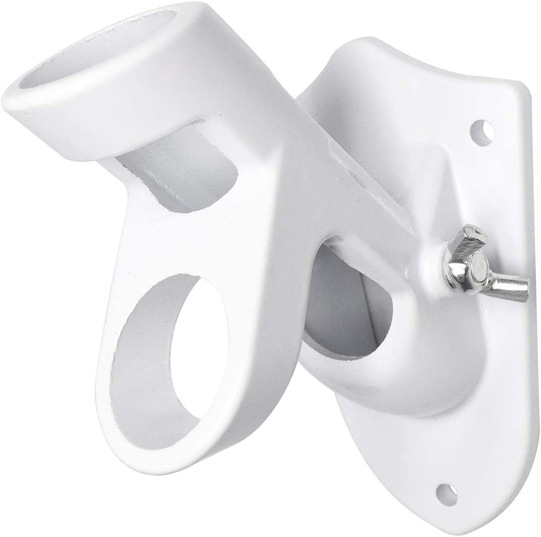 Valuehall Flag Pole Holder Aluminum Alloy Flag Pole Bracket Wall Mounted Flagpole Bracket with 2 Positions for 1 Inch Flag Pole V1A08 (White) image number 2