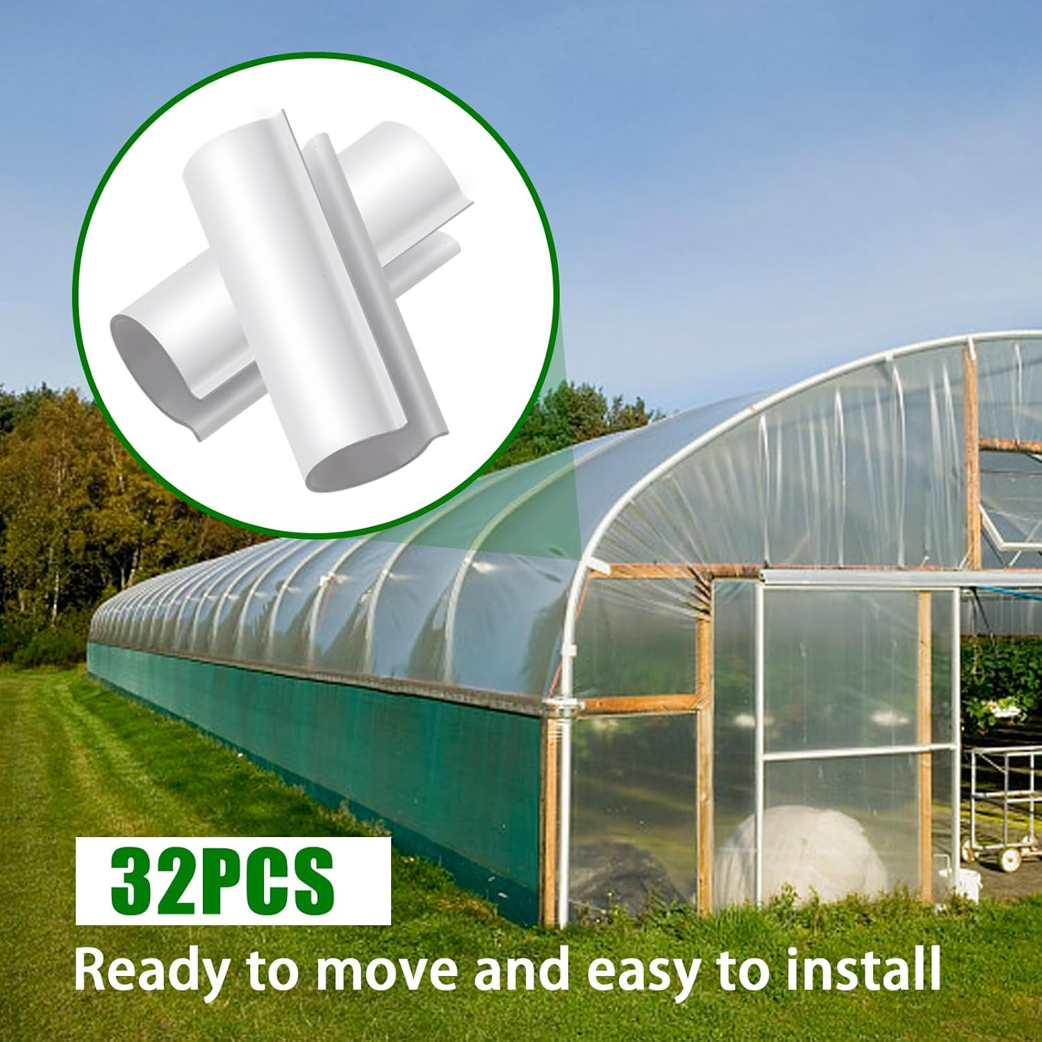 20Mm 32-Piece ABS Snap Clamp Set, Green, 2.4" Width (For 1/2" PVC Pipe) image number 1