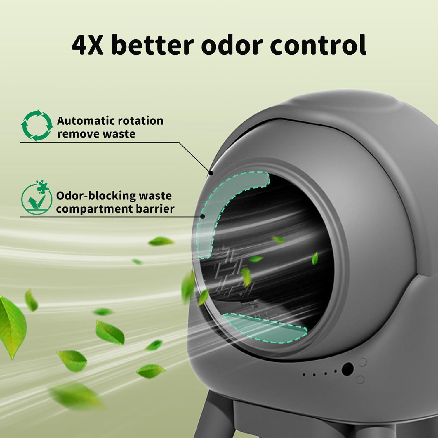 Pawz Self Cleaning Litter Box, Smart Automatic Cat Litter Box for Cats 1-8Kg, with APP Control, Odor Removal Safety Protection for Multiple Cats, Includes 1 Roll of Garbage Bags and Mat image number 1