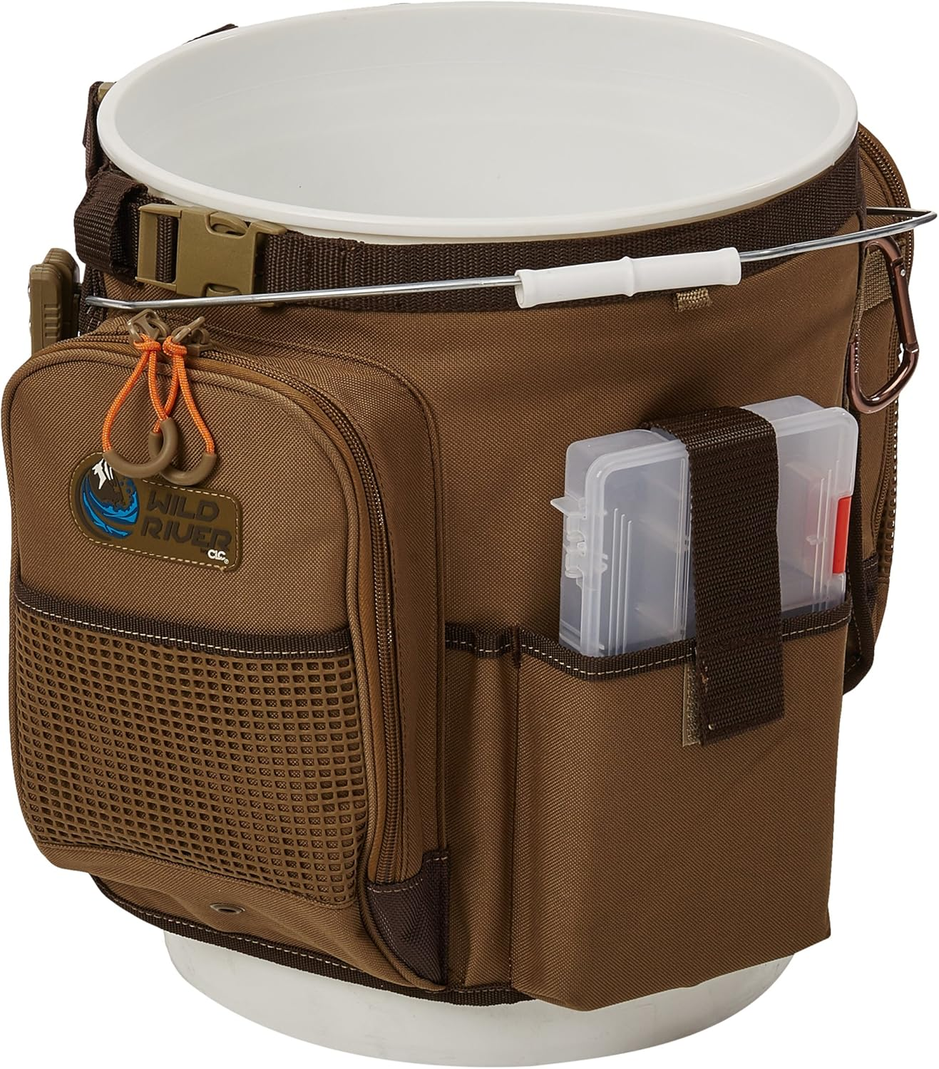 Wild River by CLC WT3507 Tackle Tek Rigger Lighted Bucket Organizer with Plier Holder and Two PT3500 Trays