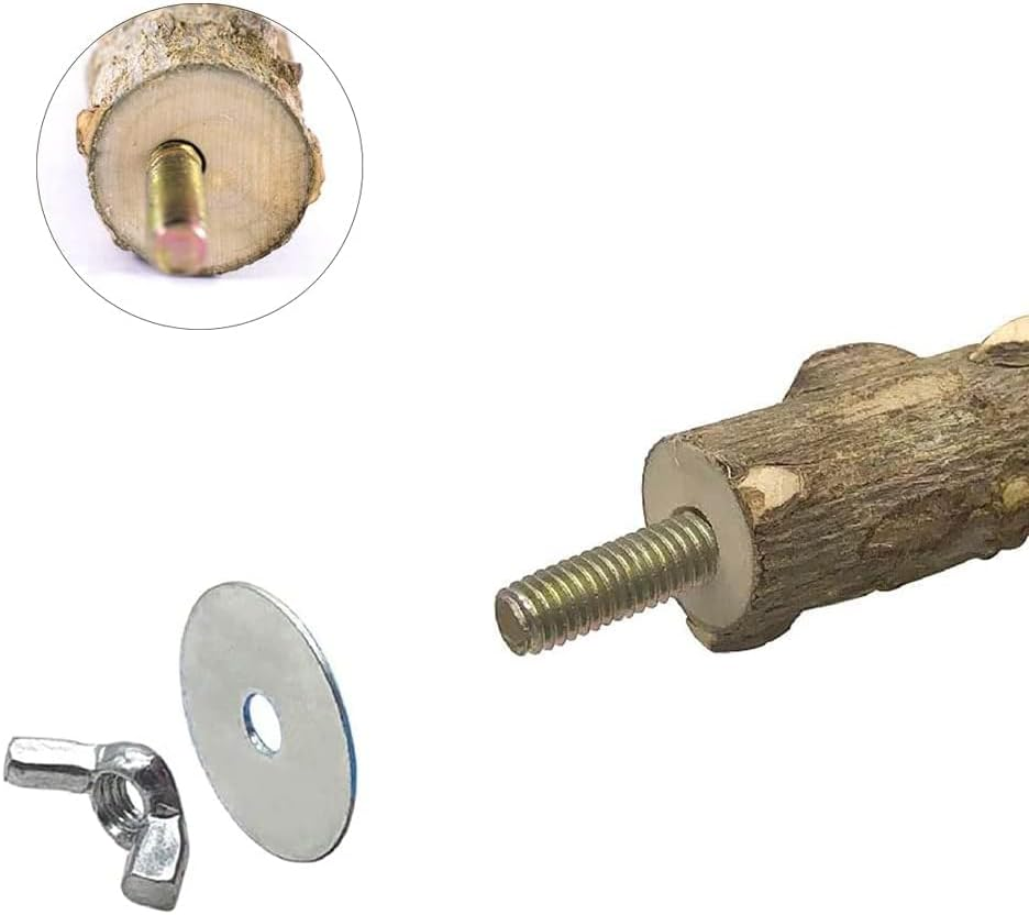 THJOPOKEEL 12 Set Bird Cage Feeder Stand Perches Accessories Hardware - 12Pcs Wing Nut 12Pcs Set Screw and 12Pcs Flat Washer Hamster Board Pole Fixing Breeding Box Screws image number 2