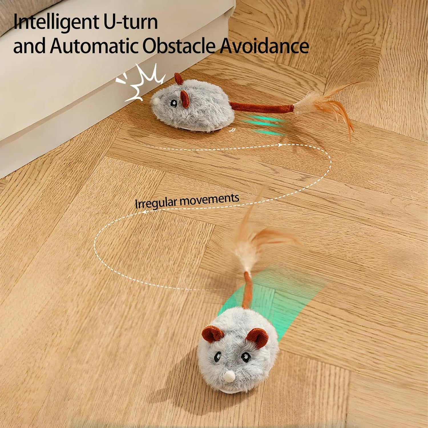 Cat Toy Electric Toy Mice, Mouse Toy, Cat Toy, Toy Mice for Cat, Interactive Toy Mouse with USB Cable for Cat Run and Boredom image number 6