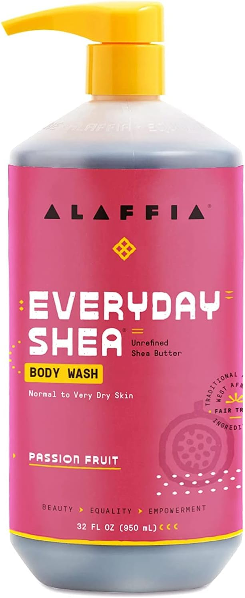 Alaffia Everyday Shea Body Wash, Passion Fruit 32 FZ (Pack of 2) image number 2