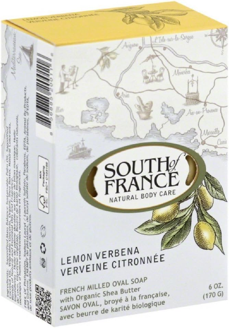 South of France Natural Bar Soap, Lemon Verbena, 6 Ounce