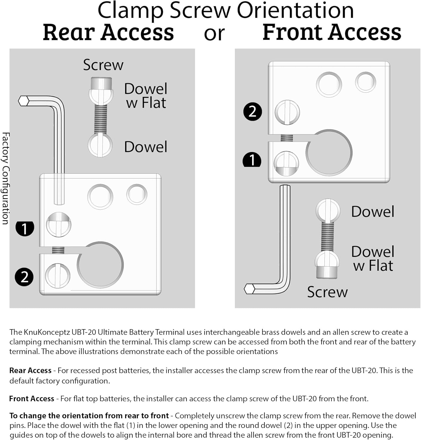 Knukonceptz Ultimate Battery Terminal V2 Pair- Positive and Negative with OEM Top Post Adapter image number 4