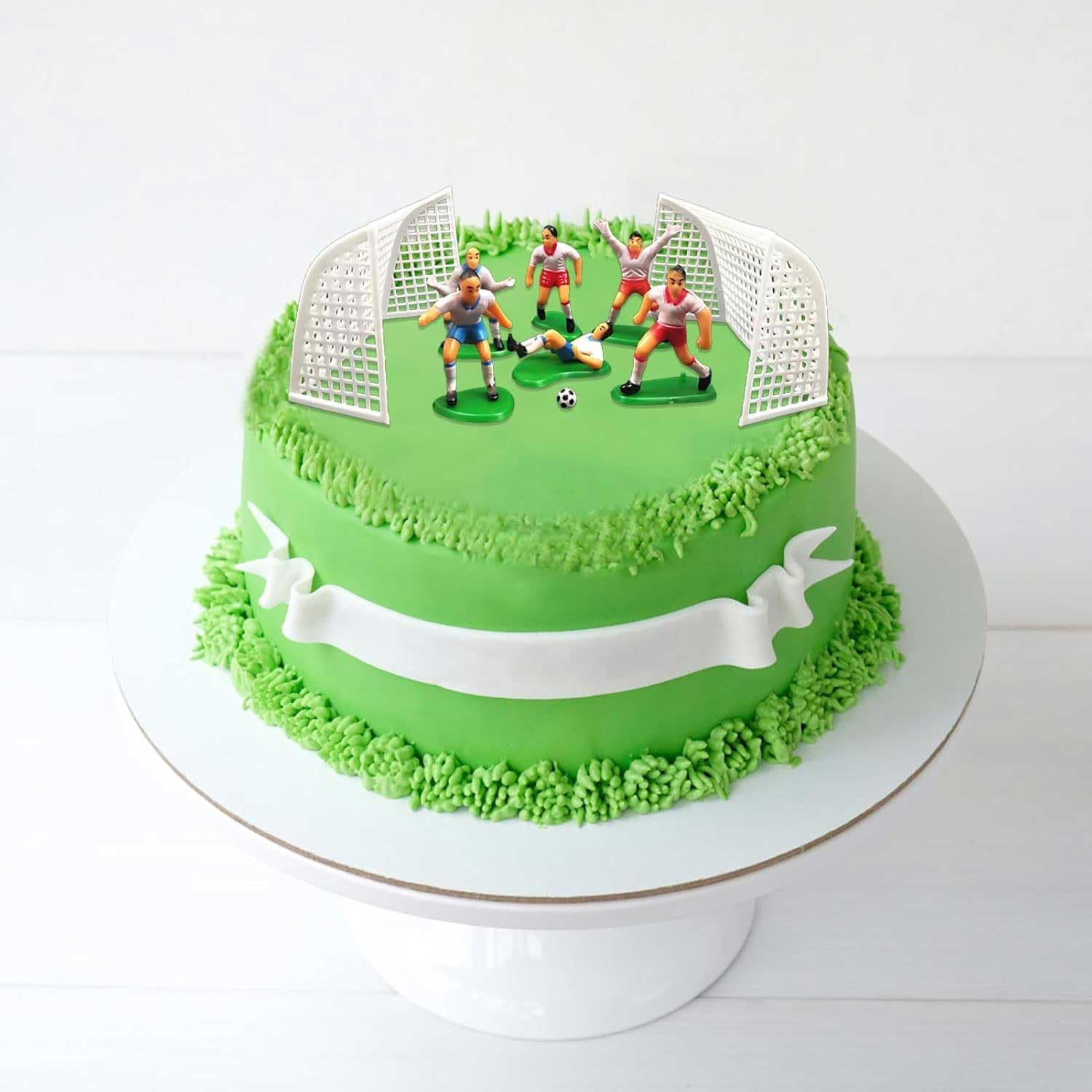 8 Pcs Soccer Cake Topper, Players Toys Football Decorations for Party Theme, Men Boy Birthday Cupcake Topper image number 5