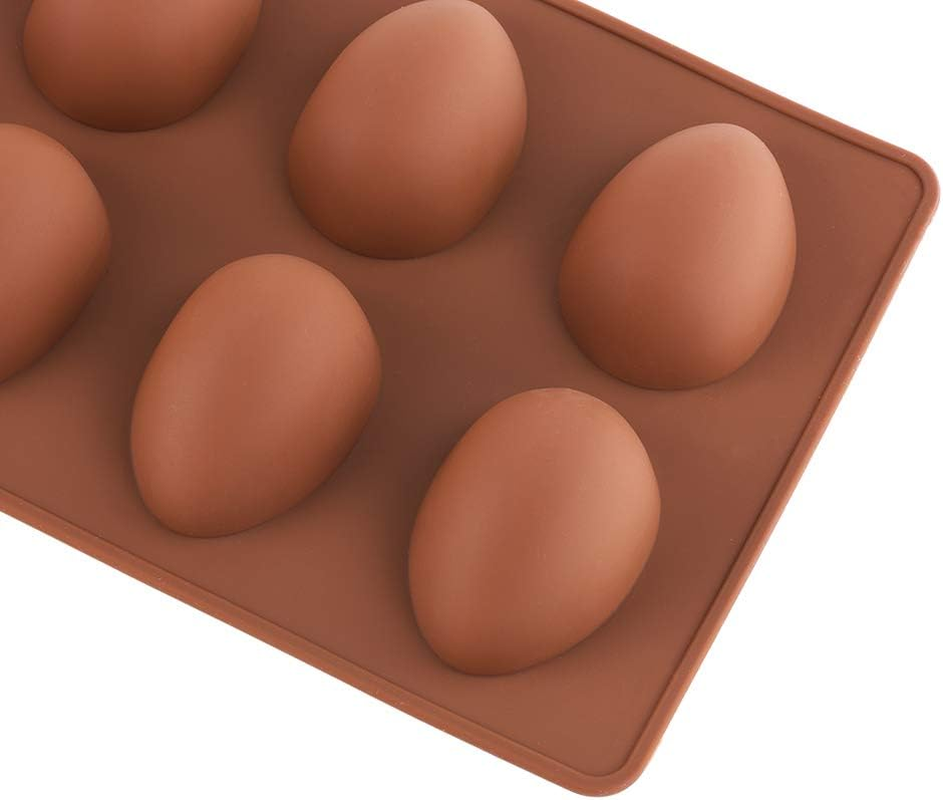 Mirenlife 8 Cavity Silicone Egg Pan, Egg Tray, Egg Shape Ice Tray, Silicone Baking Supplies for Cake Decorating, Chocolate, Candy, Jello, Baking Pan for Muffin, Bread and More, Set of 2 image number 3
