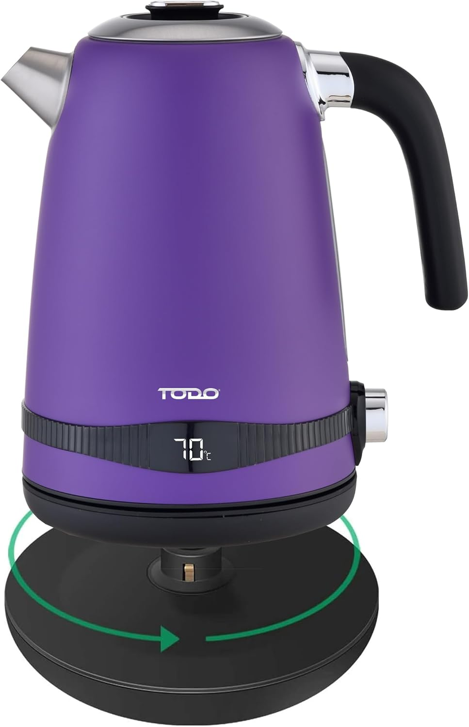 TODO 1.7L Stainless Steel Cordless Kettle Keep Warm Electric Led Water Jug - Purple image number 2
