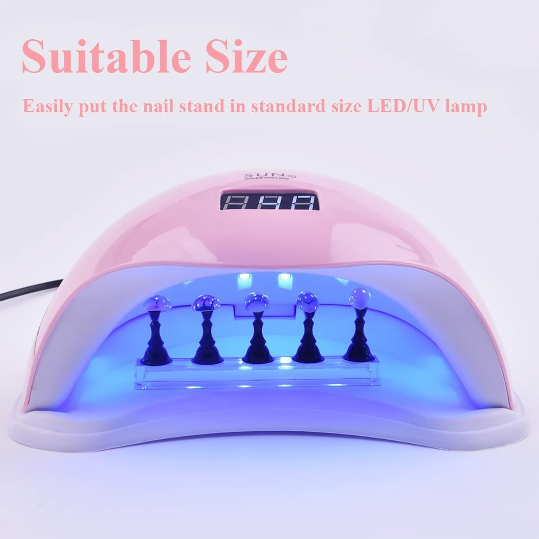 2 Sets Magnetic Nail Tips Holder, Acrylic Nail Stand, Acrylic Nail Art Practice Stand, Nail Practice Stand with Adhesive Clay for DIY Nail Art Stand, False Nail Tip, Manicure Tool image number 3