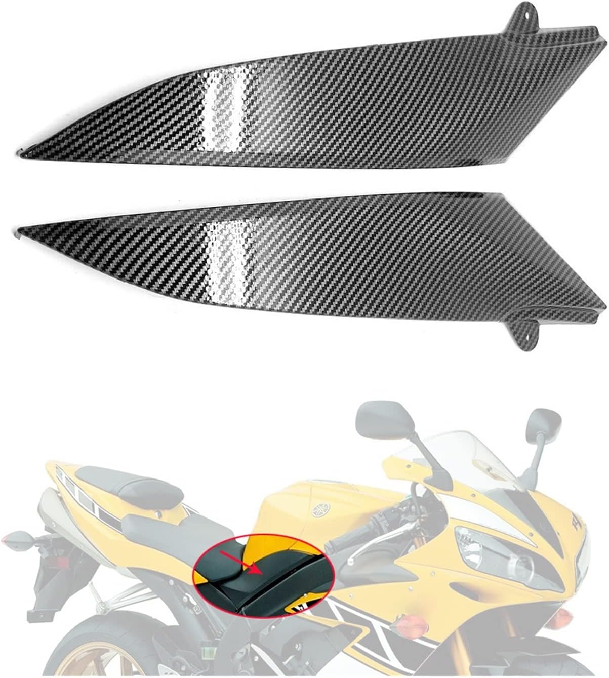 Motorbike Frame Fairings for Yamaha YZF R1 YZFR1 2004-2006 Motorcycle Modified Parts Gas Tank Side Cover Panel Carbon Fiber Fairing Trim Cowl Replacement Upgrade Accessories image number 2