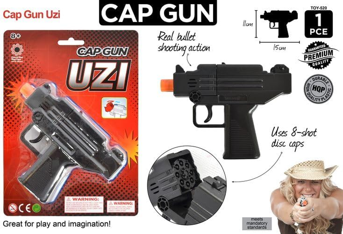 Uzi Cap Gun Toy, 15 Cm Size image number 2
