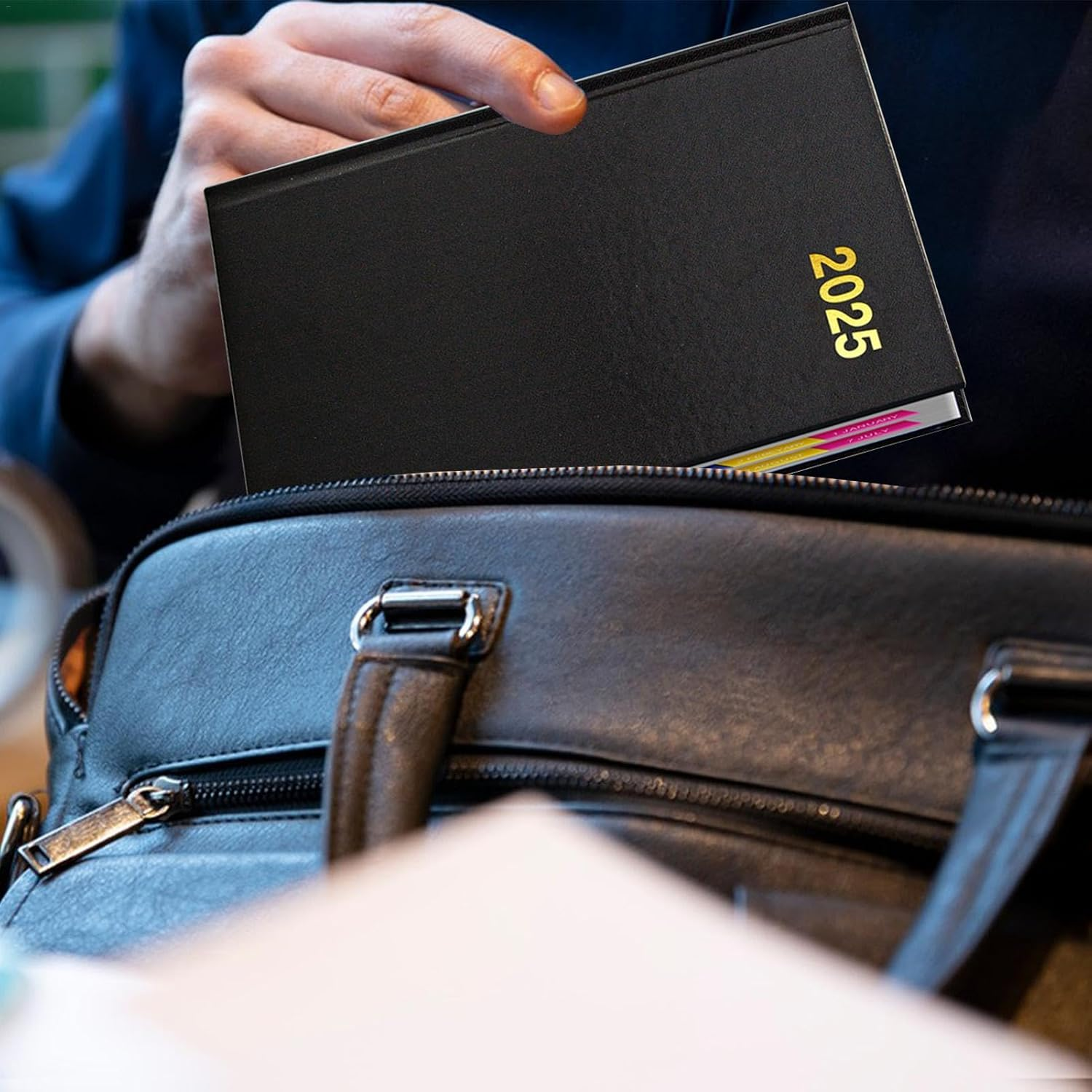 1 Pc Planner Notebook 2025-2025 Subject Notebooks, A5 Diary Daily Planner | 2025 Planner Weekly and Monthly, Water Resistant Cover Calendar 2025, Portable Notebook Daily Organizers A5 for Work image number 5