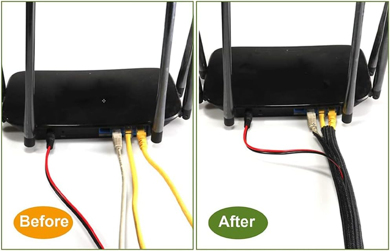 Ausgear 16.5Ft - 1/2 Inch Cable Management Protector, Flexible Split Cable Sleeve Cord Organizer Wire Loom Tubing for USB Cable Power Cord Audio Video Cable Management &ndash; Prevent Cat from Chewing Cords image number 5