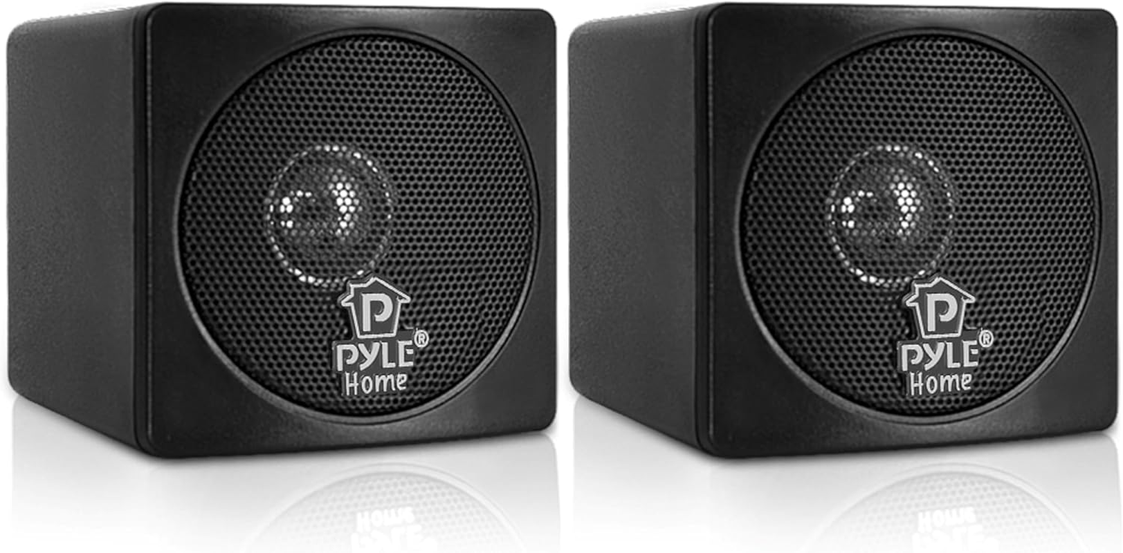 Pyle Home PCB3BK 3-Inch 100-Watt Mini Cube Bookshelf Speakers - Pair (Black) (Pair) image number 1