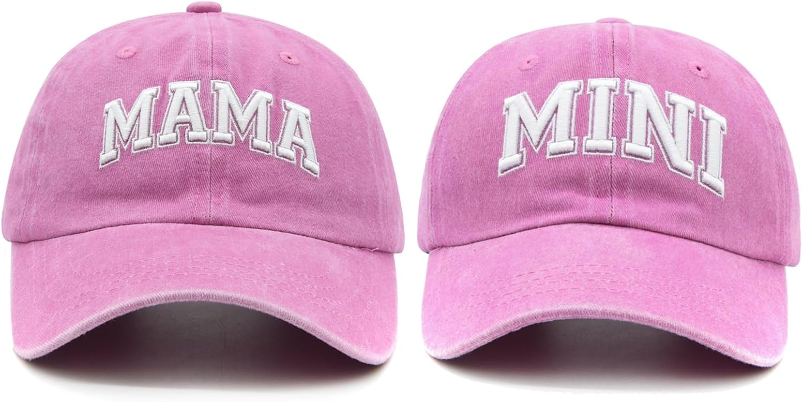 MINYJHZ 2PCS Mommy and Me Baseball Cap for Mom Girl, Adjustable Washed Mama and Mini Hats