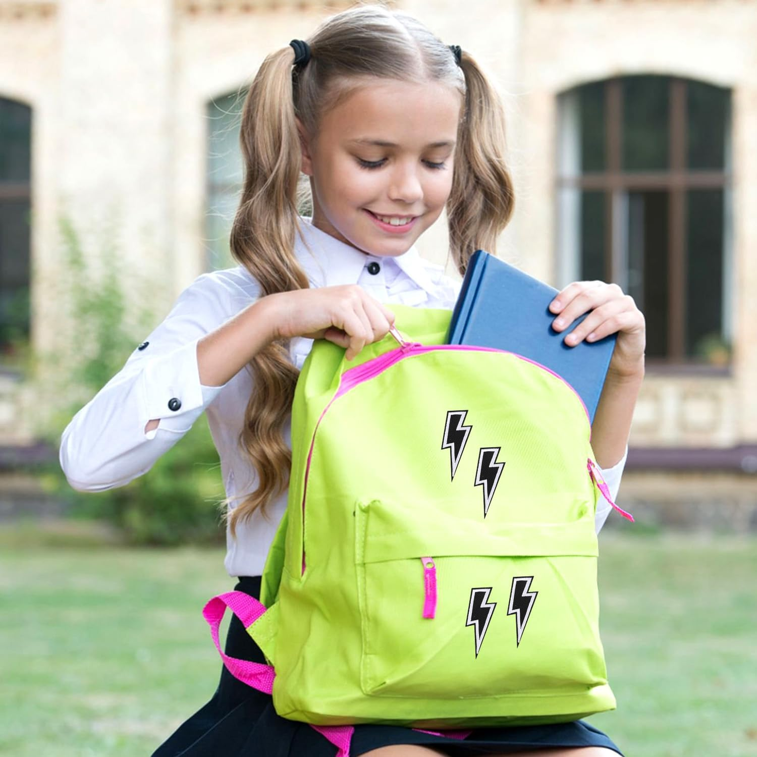 10Pcs Lightning Bolt Iron on Patch, Black Thunderbolt Patch Lightning Patch Sew on Embroidered Applique Flash Iron on Patch for DIY Clothes Hats Jeans Bags Shoes image number 2