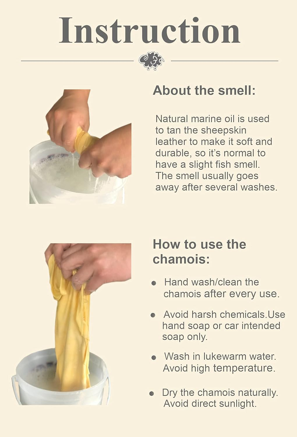 SHEEPSKIN ELITE Chamois Drying Cloth Car Drying Towel Real Leather Super Absorbent Fast Drying Natural Chamois Car Wash Cloth Accessory (2 SQ Each, 4 SQ FT in Total) image number 1