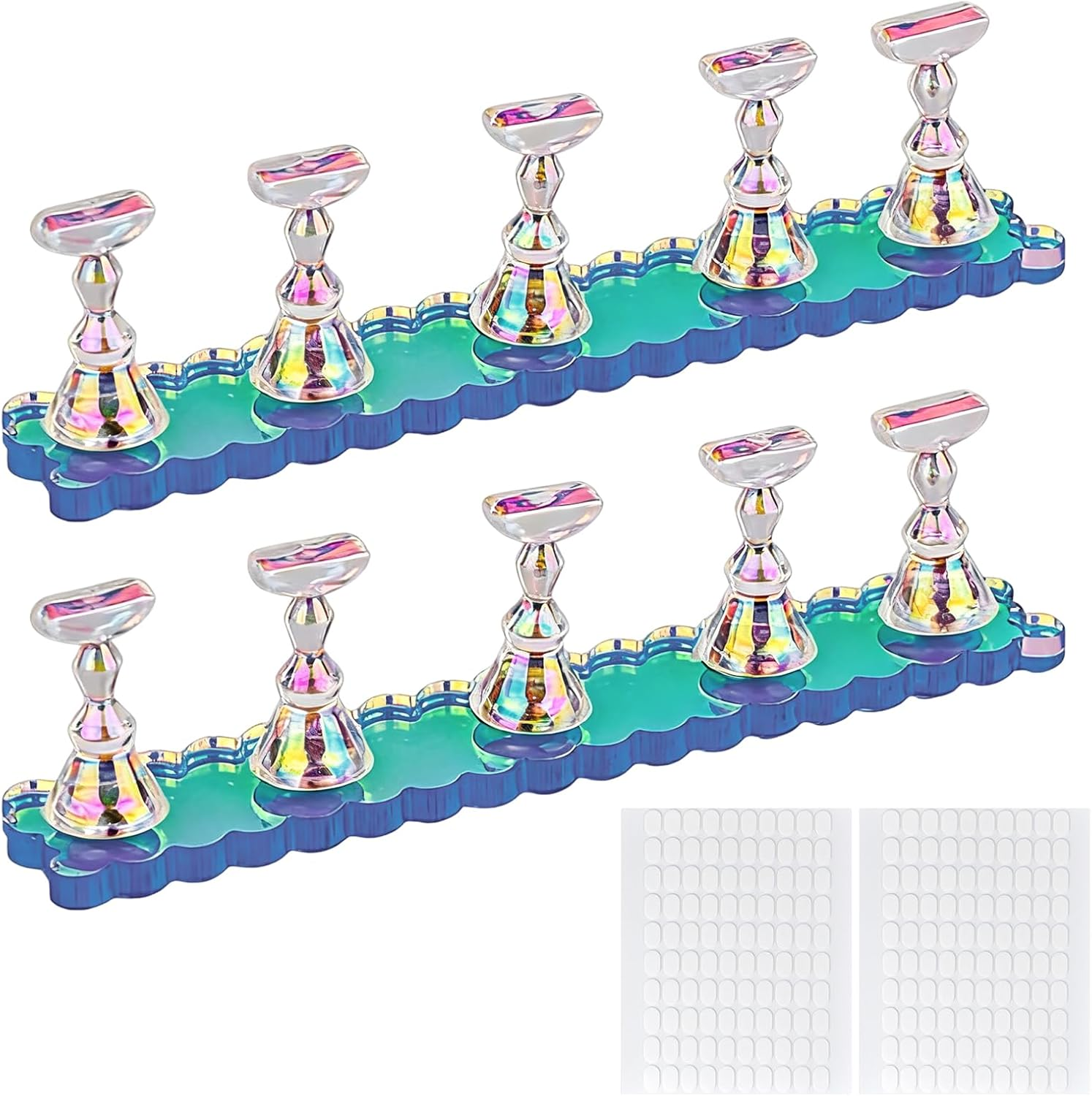 Magnetic Nail Tips Holder Nail, Acrylic Nail Sticks, Nail Practice Stands, Imprint Nail Sticks, Nail Tip, Fingernail DIY Nail Art Stand for Manicure Tool Salon (Colour)
