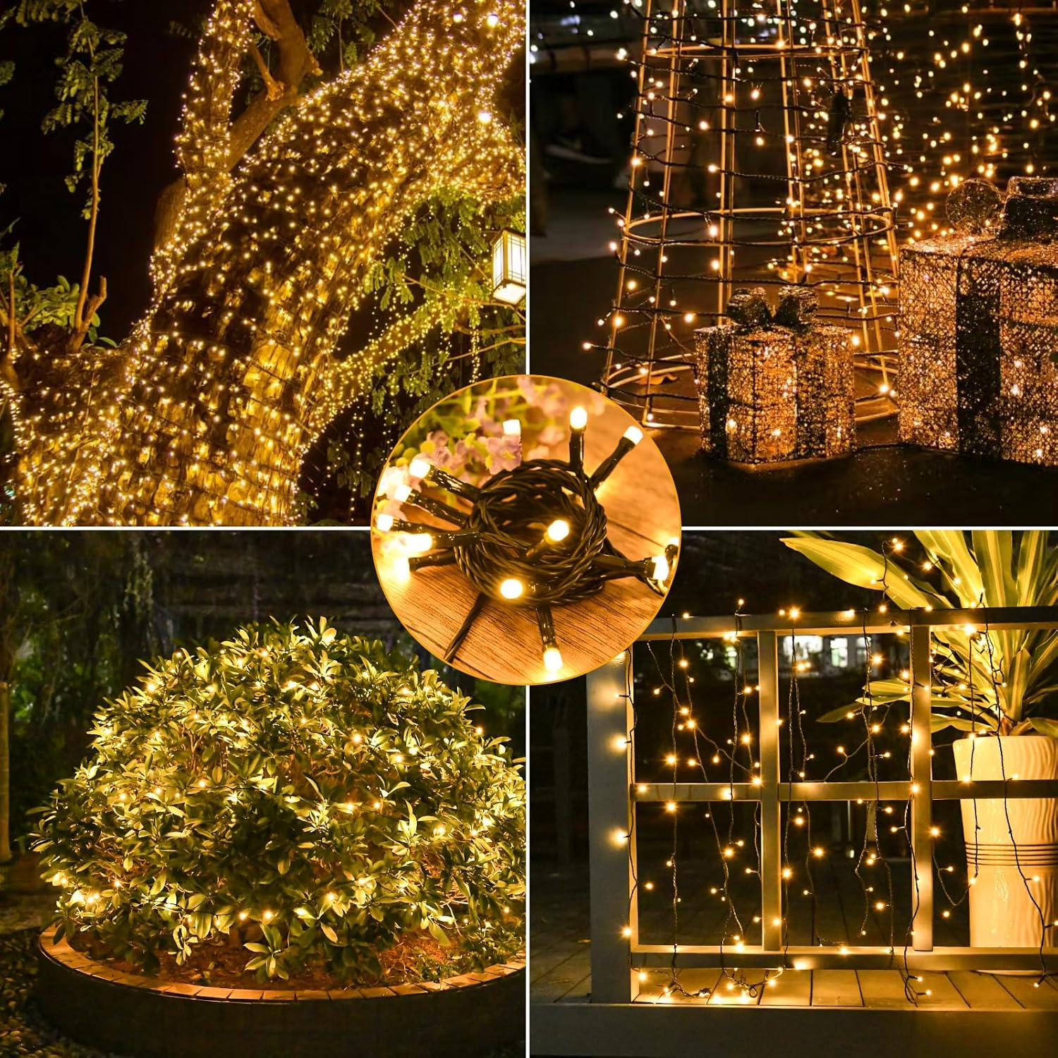 Isisyu Solar Fairy Lights Outdoor 12 M 120 LED Fairy Lights Outdoor Solar 8 Modes IP65 Waterproof Warm White Solar Fairy Lights Outdoor Weatherproof for Balcony, Garden, Weddings, Patio, Christmas image number 4