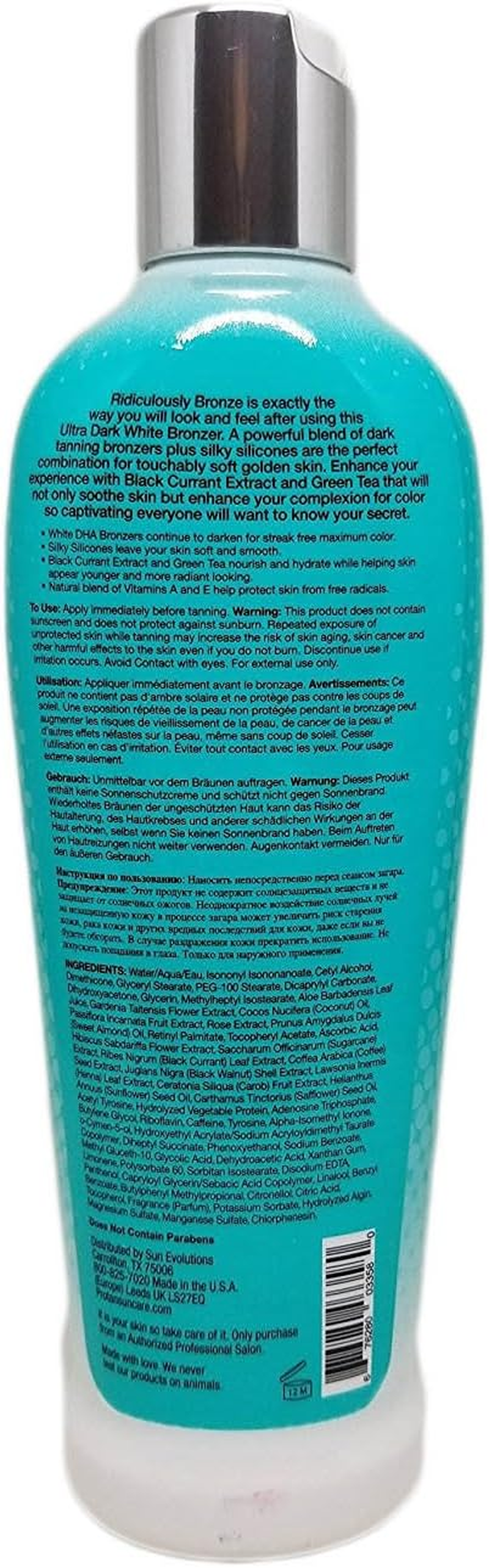 Protan Ridiculously Bronze White Bronzing Lotion 8.5 Oz