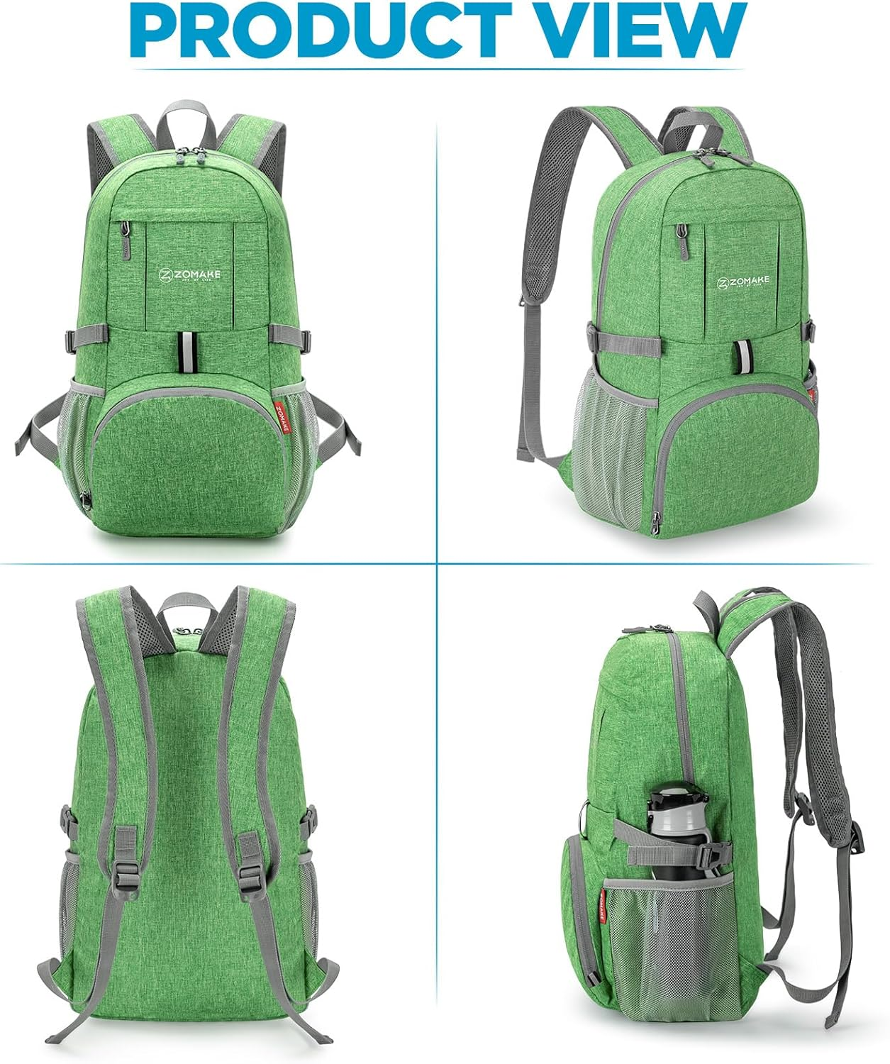 ZOMAKE 25L Foldable Backpack - Lightweight Folding Packs Packable Hiking Daypack for Traveling Walking Outdoor Camping Cycling Holiday Unisex