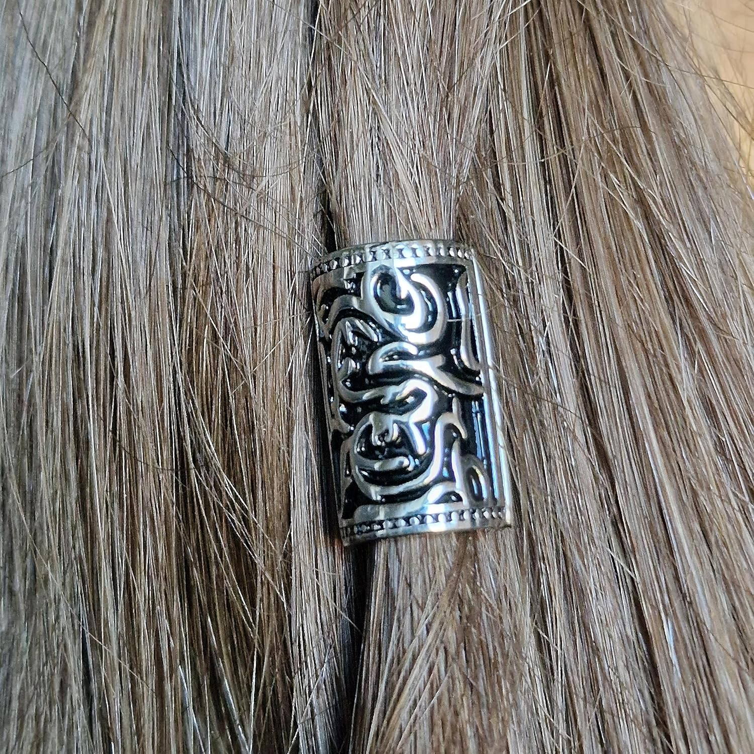 VALHALLA Beads Beard Hair Open-Close Vikings Stainless Steel Braiding Beads Dreadlocks Hair Jewelry Hair Decoration, Stainless Steel image number 3