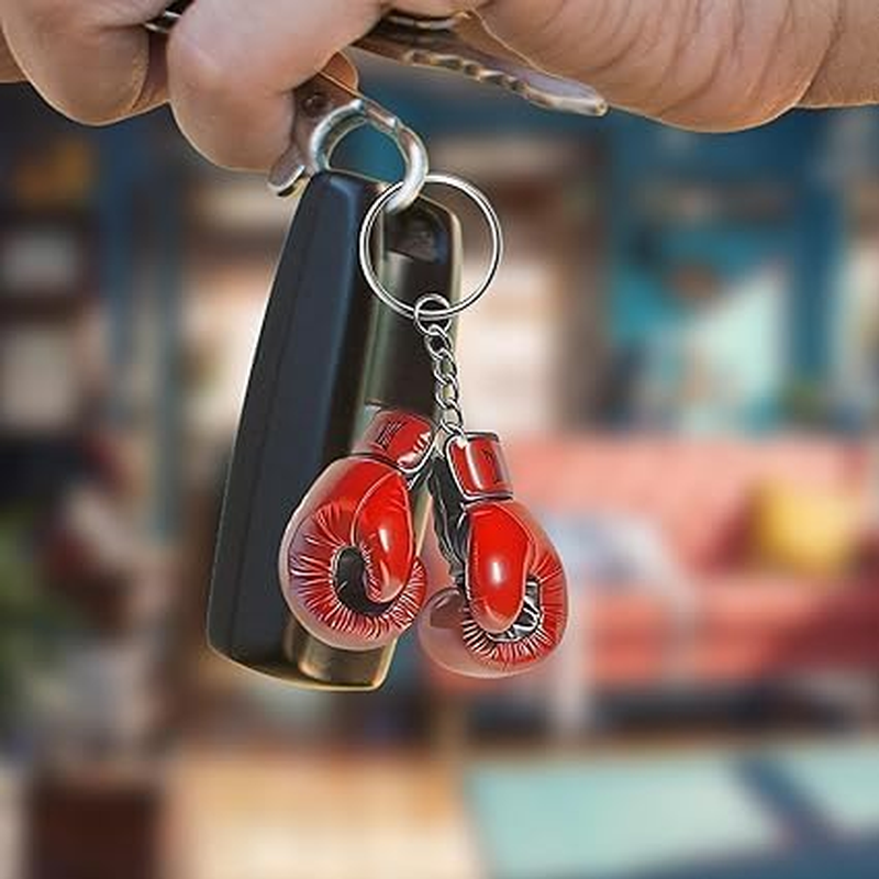 Fokmuaex 1Pcs Exquisite Boxing Gloves Shaped Keyring - Multifunctional Bag Charm & Car Ornament, Creative Accessories for All Ages​ image number 5