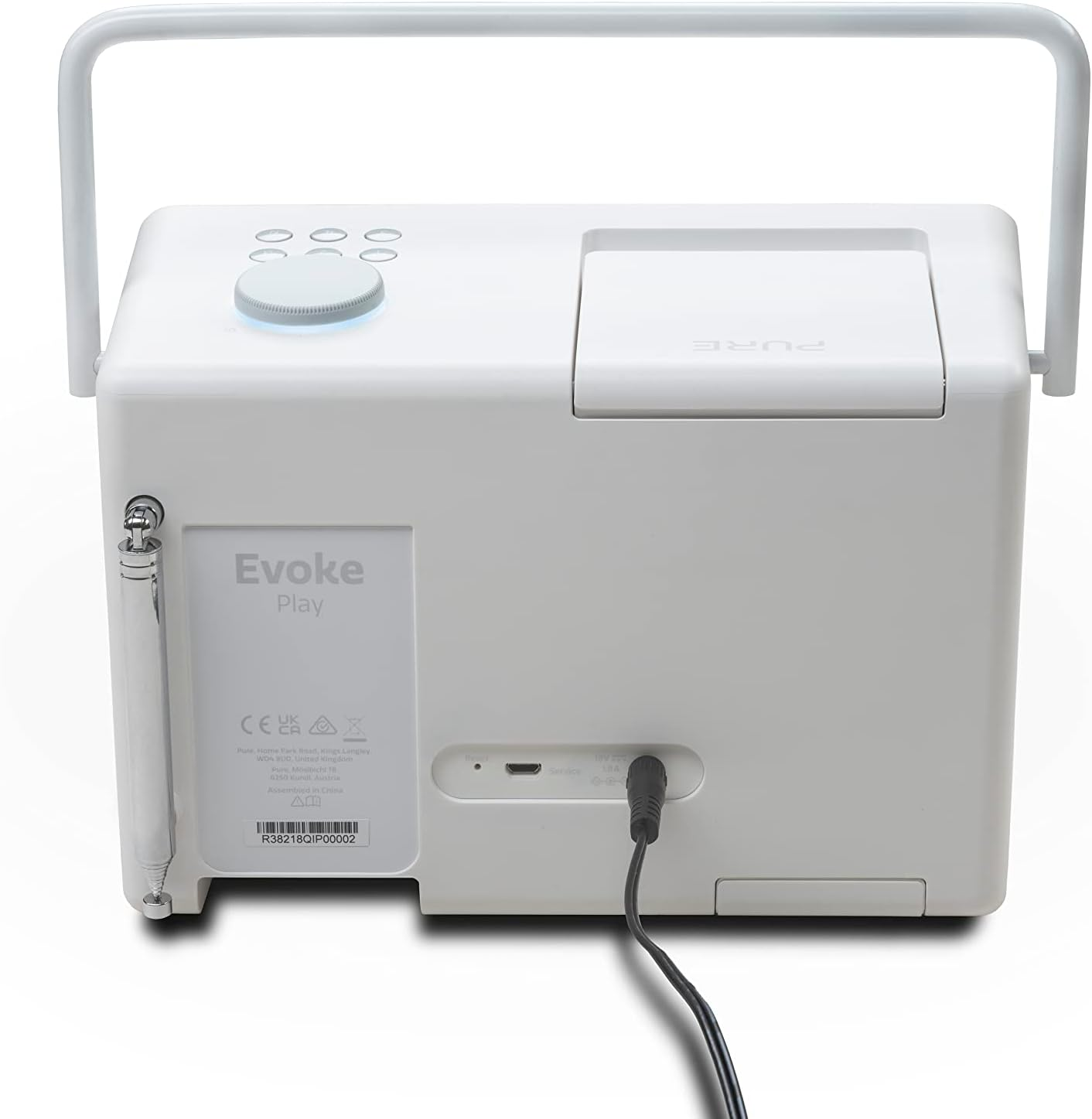 Pure Evoke Play Portable Music System for Indoors and Outdoors - DAB+/FM Radio, Internet Radio, Podcasts, Spotify Connect, Bluetooth, Foldable Colour Display (Cotton White) image number 5