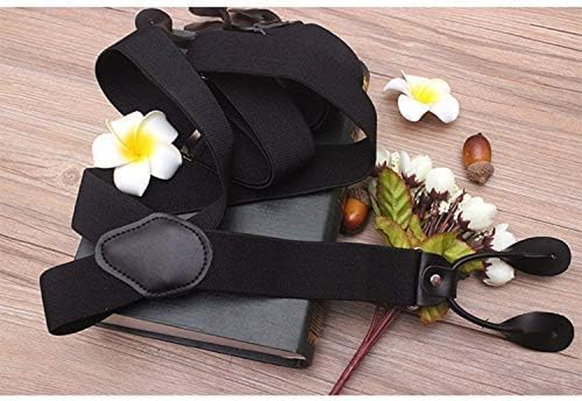 Mens Button End Dress Suspenders - Adjustable Elastic Y Shape Suspender image number 2