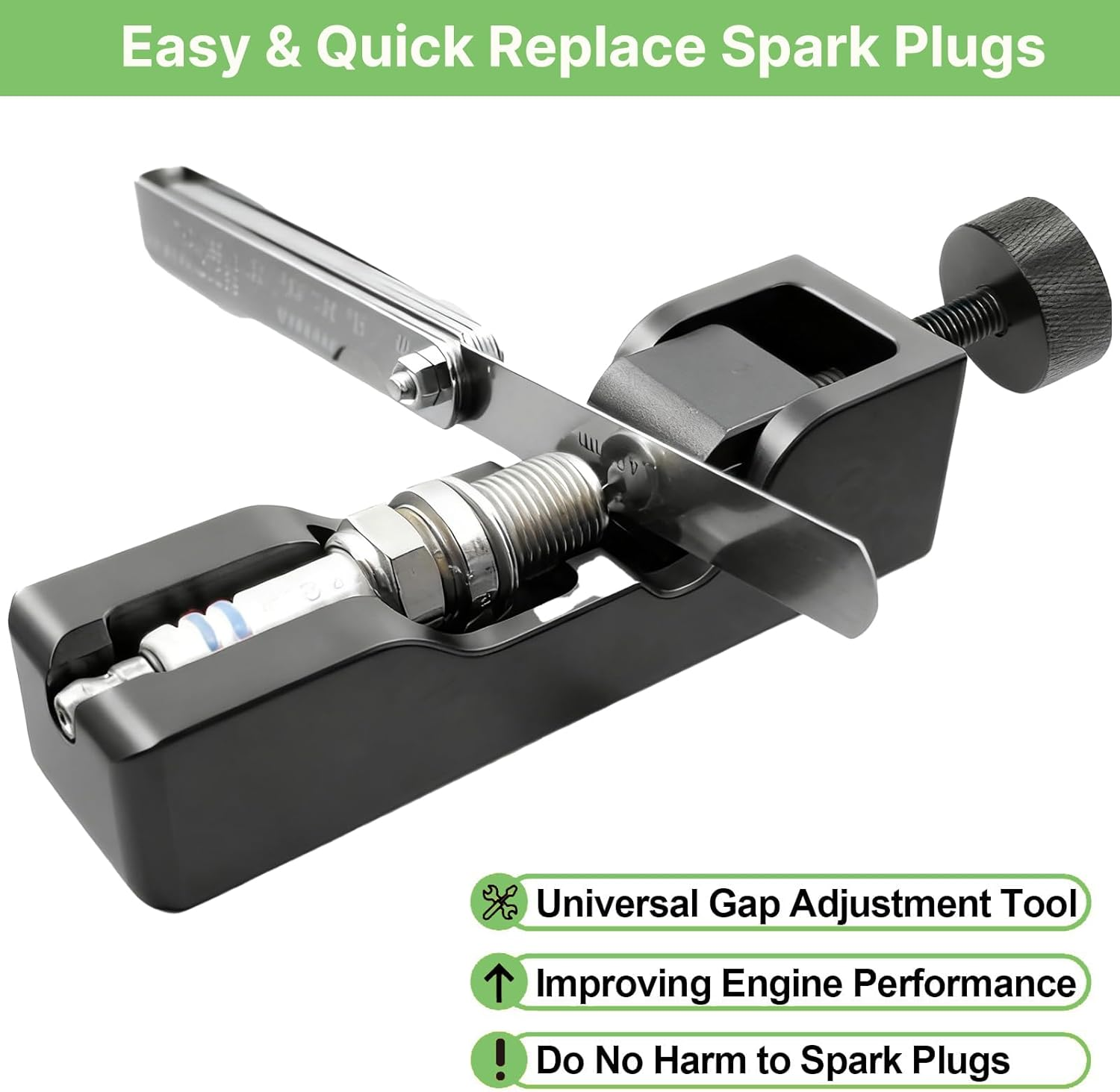 Precision Spark Plug Gap Tool with 32-Blade Feeler Gauge, Universal Spark Plug Gapper & Gap Gauge for 10Mm 12Mm 14Mm 16Mm Spark Plugs image number 4