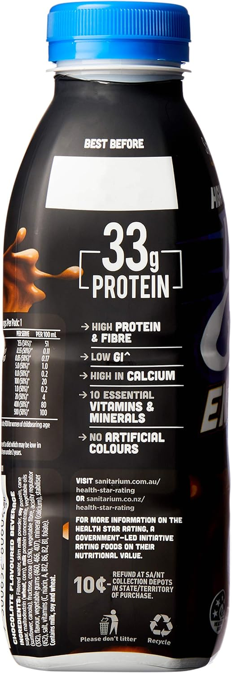 UP&GO Energize Choc Flavour Liquid Breakfast in Bottle, 12 X 500 Milliliters image number 3