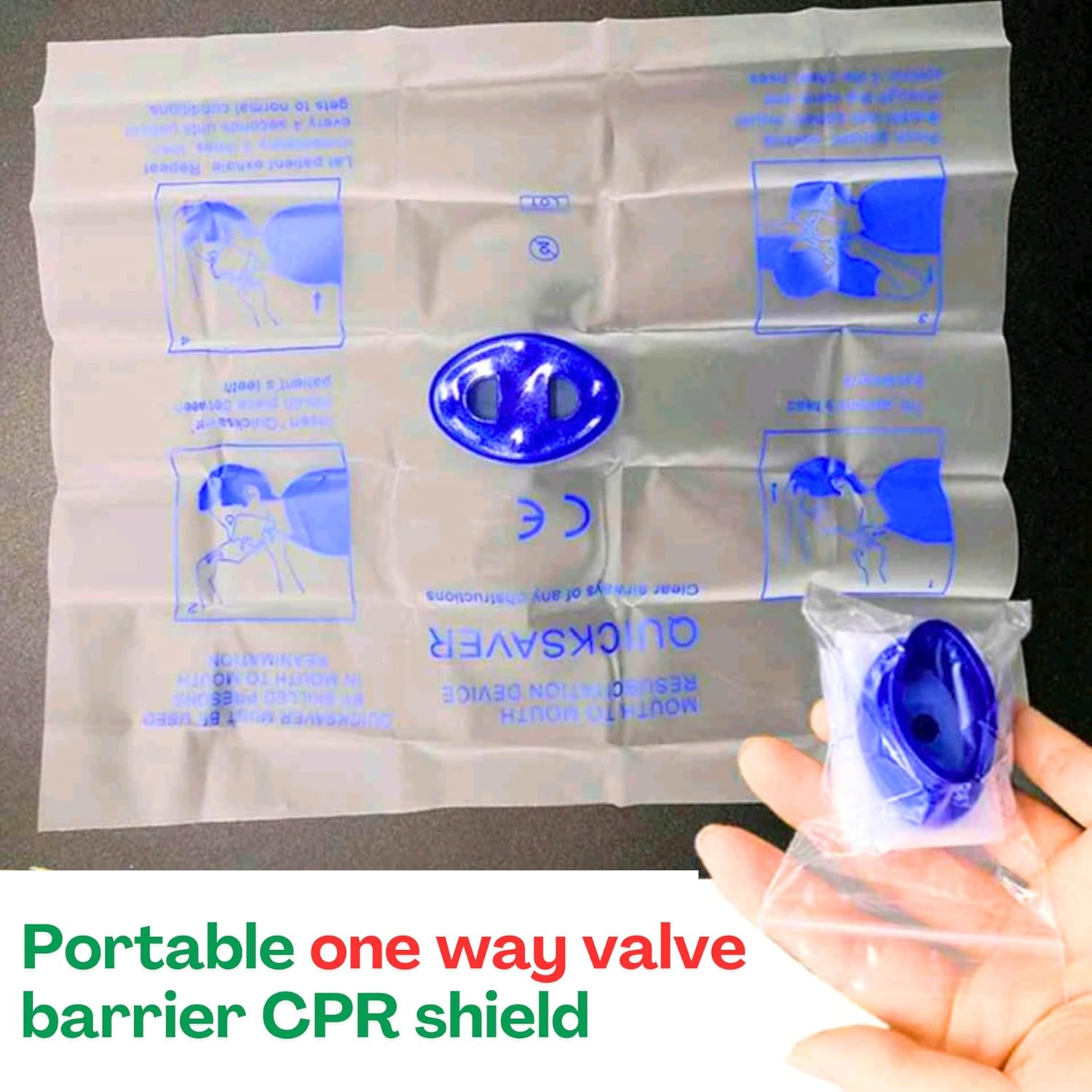 CPR Mask Kit, Mouth to Mask Device, Mouth to Mouth Barrier, CPR Face Shields Pocket Mask, First Aid Resuscitation Training (Set of 4) image number 4