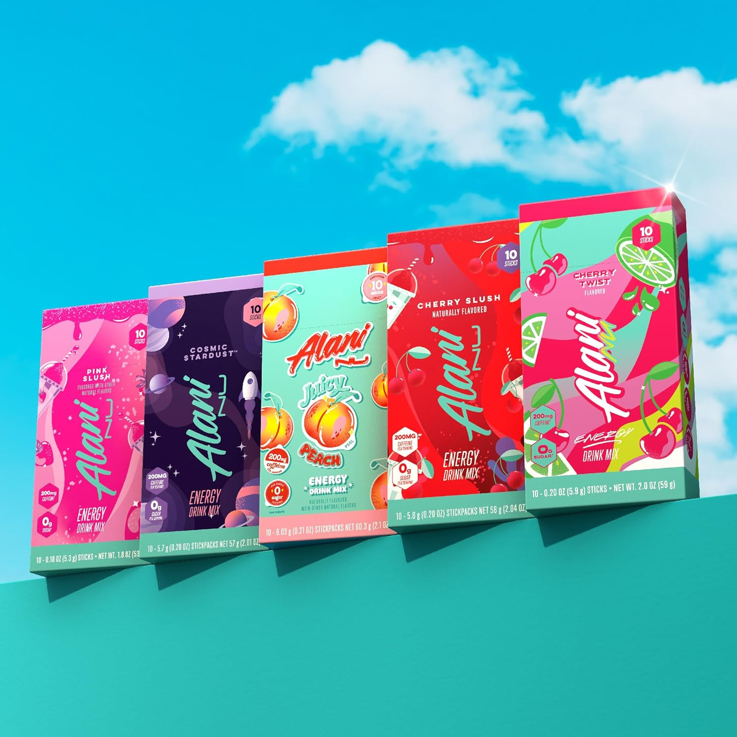 Alani Nu PINK SLUSH Energy Sticks, Energy Drink Powder, 200Mg Caffeine, Pre Workout Performance with Antioxidants, On-The-Go Drink Mix, Biotin, B Vitamins, Zero Sugar, 5-10 Calories, 10 Pack image number 2