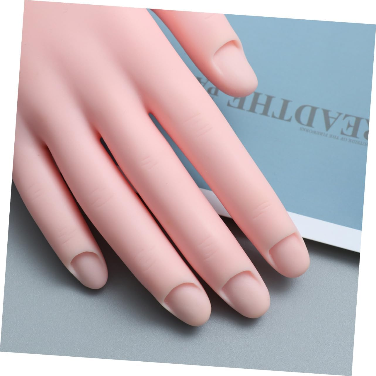 MERRYHAPY Practice Nail Art Nail Tips Right Hand Manicure Prosthetic Movable Bendable Rubber Hand Model Tool image number 1